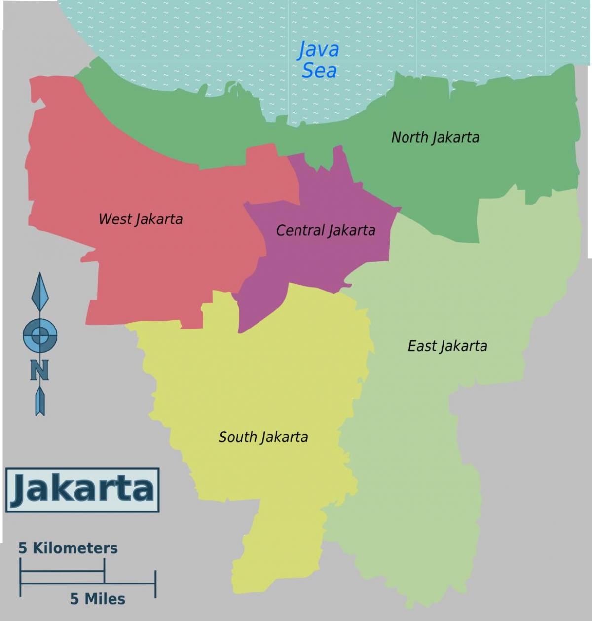 карта Джакарта районів