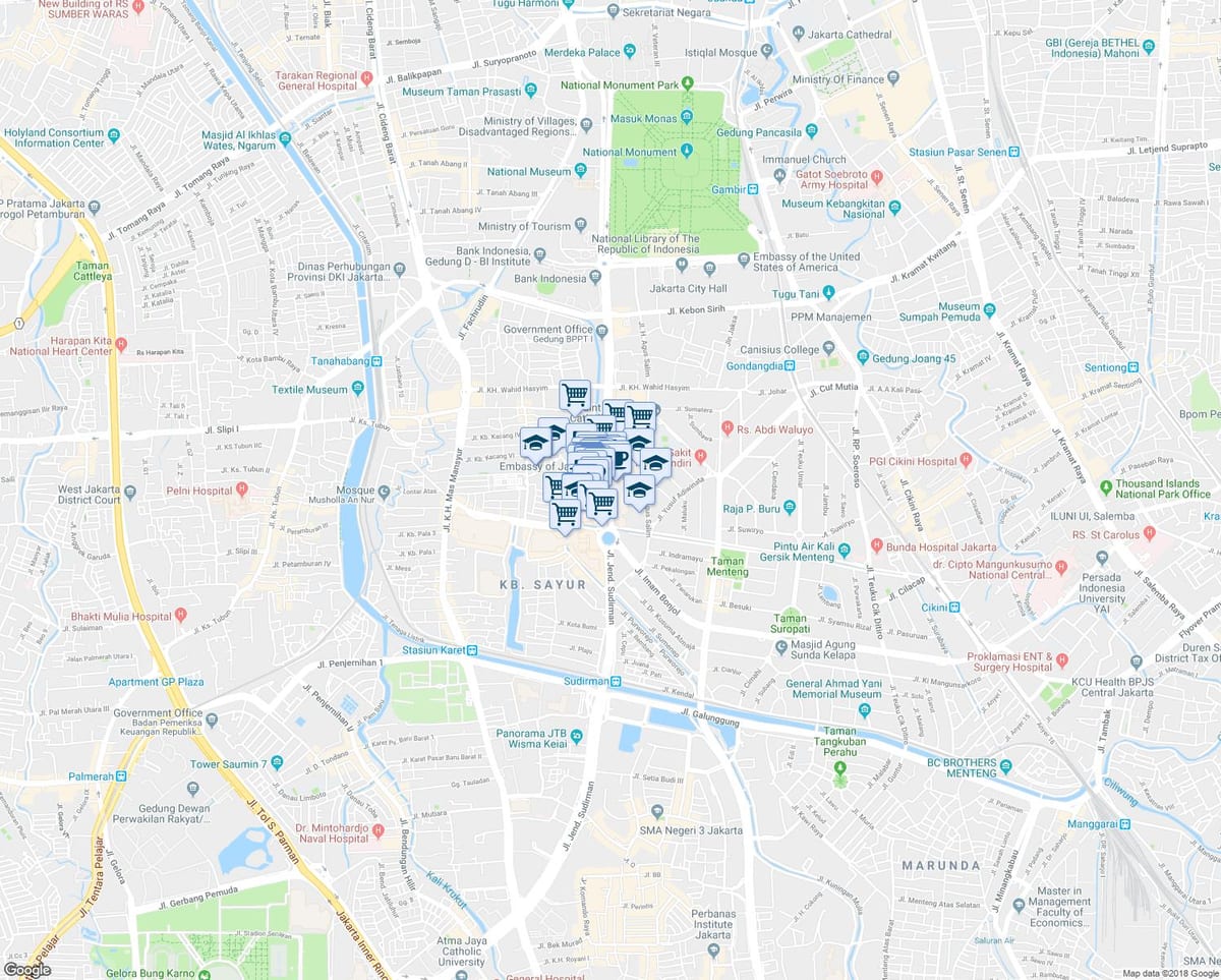 карта Джакарта Джакарта