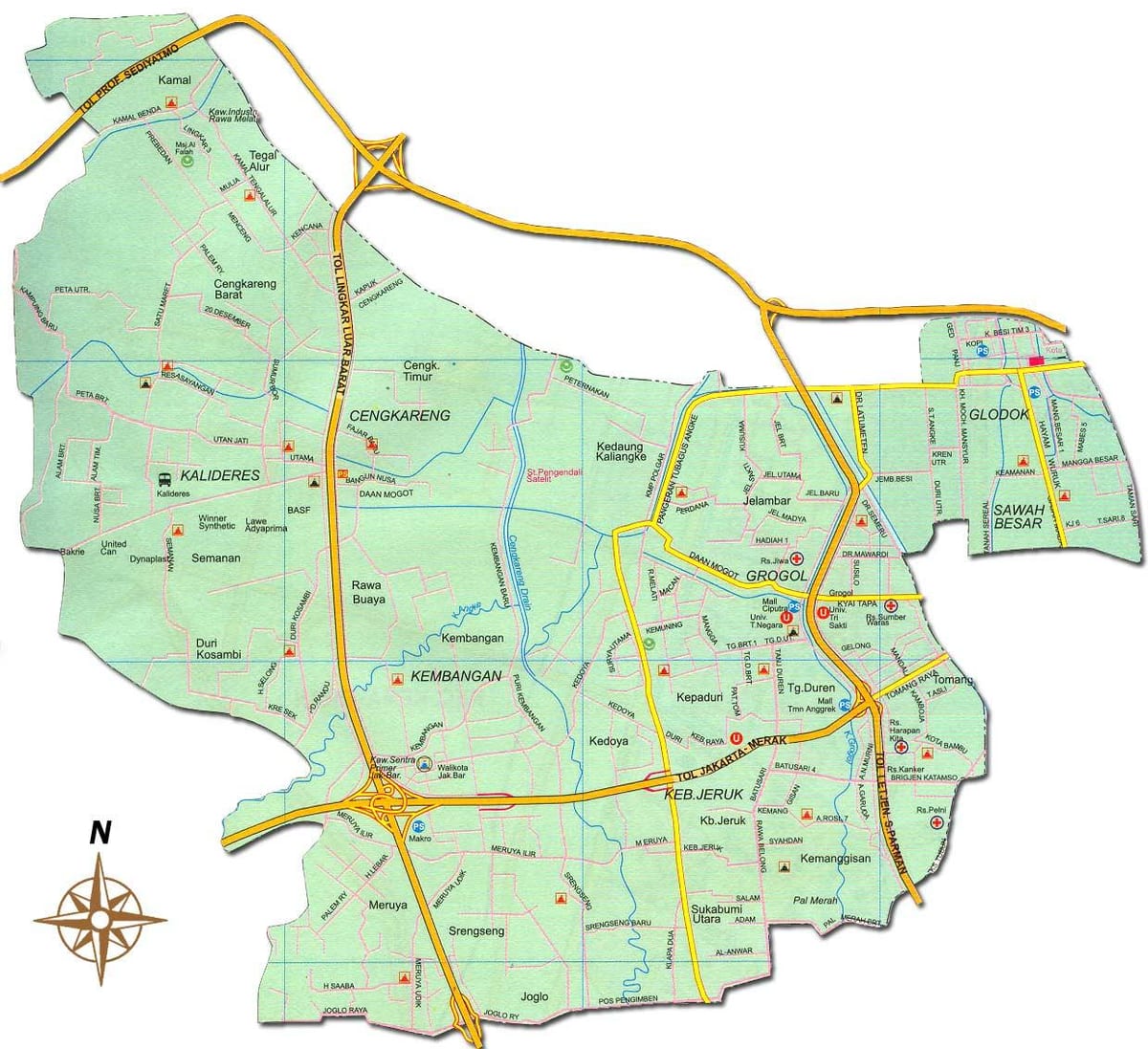 Джакарта Барат карті