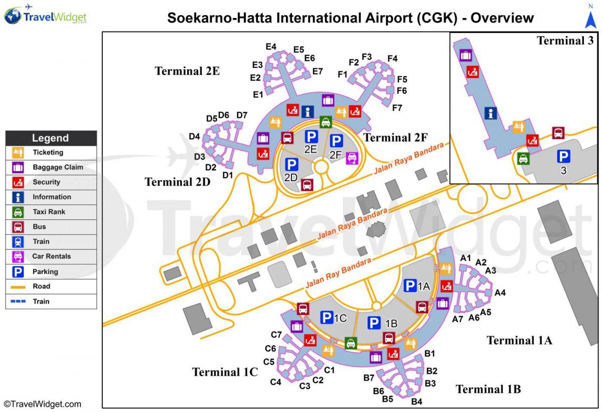 Сукарно Хатта термінал аеропорту карті