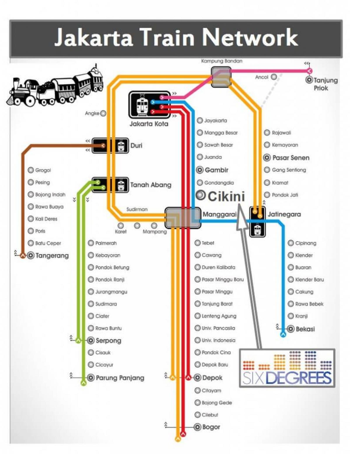 карта залізничного вокзалу Джакарта 