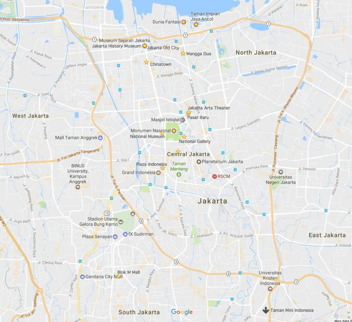 карта Джакарта нічне життя