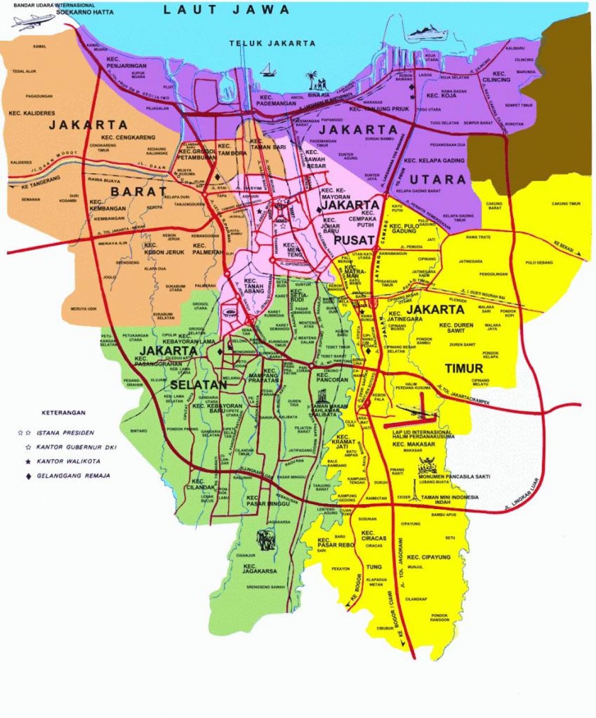 карта Джакарта пам'ятки