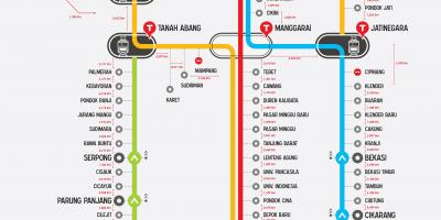 Приміські лінії Джакарта карті